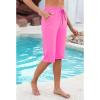 imageGRAPENT Swim Capris for Women High Waisted 15 Beach Swim Pants Long Board Shorts Swimsuit Bottoms with Brief PocketsNeon Pink