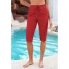 imageGRAPENT Swim Capris for Women High Waisted 15 Beach Swim Pants Long Board Shorts Swimsuit Bottoms with Brief PocketsRed