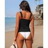 imageGRAPENT Tankini Tops for Women Twist Front Keyhole Bathing Suits Swim Tankini Swimsuits Padded Ruched Swimwear Top OnlyBlack