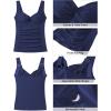 imageGRAPENT Tankini Tops for Women Twist Front Keyhole Bathing Suits Swim Tankini Swimsuits Padded Ruched Swimwear Top OnlyNavy Blue