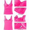 imageGRAPENT Tankini Tops for Women Twist Front Keyhole Bathing Suits Swim Tankini Swimsuits Padded Ruched Swimwear Top OnlyNeon Pink