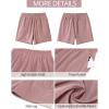 imageGRAPENT Wide Leg Shorts for Women Pull on Shorts with Deep Pockets for Casual Gym Pants Walking AthleticCoral Pink