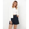 imageGRAPENT Wide Leg Shorts for Women Pull on Shorts with Deep Pockets for Casual Gym Pants Walking AthleticDark Blue