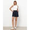 imageGRAPENT Wide Leg Shorts for Women Pull on Shorts with Deep Pockets for Casual Gym Pants Walking AthleticDark Blue