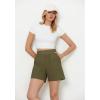 imageGRAPENT Wide Leg Shorts for Women Pull on Shorts with Deep Pockets for Casual Gym Pants Walking AthleticOlive Green