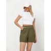 imageGRAPENT Wide Leg Shorts for Women Pull on Shorts with Deep Pockets for Casual Gym Pants Walking AthleticOlive Green
