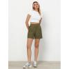 imageGRAPENT Wide Leg Shorts for Women Pull on Shorts with Deep Pockets for Casual Gym Pants Walking AthleticOlive Green