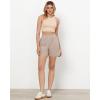 imageGRAPENT Wide Leg Shorts for Women Pull on Shorts with Deep Pockets for Casual Gym Pants Walking AthleticRose Dust
