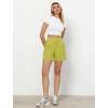 imageGRAPENT Wide Leg Shorts for Women Pull on Shorts with Deep Pockets for Casual Gym Pants Walking AthleticWild Lime
