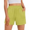 imageGRAPENT Wide Leg Shorts for Women Pull on Shorts with Deep Pockets for Casual Gym Pants Walking AthleticWild Lime