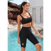 imageGRAPENT Swim Shorts Women High Waisted Cutout Beach Long Board Shorts Swimwear 11 Inseam Short Swim Pants Bottom OnlyBlack