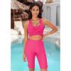 imageGRAPENT Swim Shorts Women High Waisted Cutout Beach Long Board Shorts Swimwear 11 Inseam Short Swim Pants Bottom OnlyMagenta