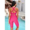 imageGRAPENT Swim Shorts Women High Waisted Cutout Beach Long Board Shorts Swimwear 11 Inseam Short Swim Pants Bottom OnlyMagenta