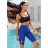 imageGRAPENT Swim Shorts Women High Waisted Cutout Beach Long Board Shorts Swimwear 11 Inseam Short Swim Pants Bottom OnlyNautical Blue