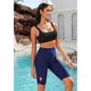 imageGRAPENT Swim Shorts Women High Waisted Cutout Beach Long Board Shorts Swimwear 11 Inseam Short Swim Pants Bottom OnlyNavy Blue