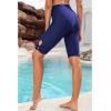 imageGRAPENT Swim Shorts Women High Waisted Cutout Beach Long Board Shorts Swimwear 11 Inseam Short Swim Pants Bottom OnlyNavy Blue