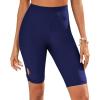 imageGRAPENT Swim Shorts Women High Waisted Cutout Beach Long Board Shorts Swimwear 11 Inseam Short Swim Pants Bottom OnlyNavy Blue