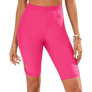 imageGRAPENT Swim Shorts Women High Waisted Cutout Beach Long Board Shorts Swimwear 11 Inseam Short Swim Pants Bottom OnlyMagenta