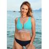 imageGRAPENT Bikini Top for Women Color Block U Hook Padded Adjustable Straps Bathing Suit Swim Tops Only Beach Resort WearAqua Blue