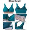 imageGRAPENT Bikini Top for Women Color Block U Hook Padded Adjustable Straps Bathing Suit Swim Tops Only Beach Resort WearDeep Lagoon