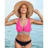 imageGRAPENT Bikini Top for Women Color Block U Hook Padded Adjustable Straps Bathing Suit Swim Tops Only Beach Resort WearNeon Pink