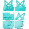 imageGRAPENT Bikini Tops for Women Twist Front Ruched Bathing Suit Adjustable Crisscross Back Cropped Tankini Swim Top OnlyAqua Blue