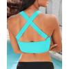 imageGRAPENT Bikini Tops for Women Twist Front Ruched Bathing Suit Adjustable Crisscross Back Cropped Tankini Swim Top OnlyAqua Blue