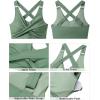 imageGRAPENT Bikini Tops for Women Twist Front Ruched Bathing Suit Adjustable Crisscross Back Cropped Tankini Swim Top OnlyArmy Green