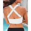 imageGRAPENT Bikini Tops for Women Twist Front Ruched Bathing Suit Adjustable Crisscross Back Cropped Tankini Swim Top OnlyWhite