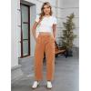 imageGRAPENT Barrel Jeans for Women High Waisted Trendy Wide Leg Baggy Ankle Length Stretchy Denim Trouser Jeans with PocketsCaramel