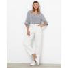 imageGRAPENT Barrel Jeans for Women High Waisted Trendy Wide Leg Baggy Ankle Length Stretchy Denim Trouser Jeans with PocketsCream White