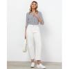 imageGRAPENT Barrel Jeans for Women High Waisted Trendy Wide Leg Baggy Ankle Length Stretchy Denim Trouser Jeans with PocketsCream White