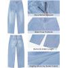 imageGRAPENT Barrel Jeans for Women High Waisted Trendy Wide Leg Baggy Ankle Length Stretchy Denim Trouser Jeans with PocketsCrystal Blue