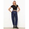 imageGRAPENT Barrel Jeans for Women High Waisted Trendy Wide Leg Baggy Ankle Length Stretchy Denim Trouser Jeans with PocketsNightfall Blue
