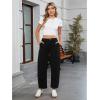 imageGRAPENT Barrel Jeans for Women High Waisted Trendy Wide Leg Baggy Ankle Length Stretchy Denim Trouser Jeans with PocketsTrue Black