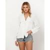 imageGRAPENT Linen Shirts for Women Trendy Button Down Long Sleeve Shirts Dressy Causal Summer Loose Fit Tops with PocketsCream White