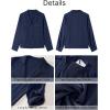 imageGRAPENT Linen Shirts for Women Trendy Button Down Long Sleeve Shirts Dressy Causal Summer Loose Fit Tops with PocketsDark Blue