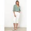 imageGRAPENT Linen Shirts for Women Trendy Button Down Long Sleeve Shirts Dressy Causal Summer Loose Fit Tops with PocketsGranite Green