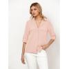 imageGRAPENT Linen Shirts for Women Trendy Button Down Long Sleeve Shirts Dressy Causal Summer Loose Fit Tops with PocketsSmoky Rose Pink