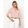 imageGRAPENT Linen Shirts for Women Trendy Button Down Long Sleeve Shirts Dressy Causal Summer Loose Fit Tops with PocketsSmoky Rose Pink