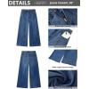 imageGRAPENT Wide Leg Jeans Woman Trendy Cropped High Waisted Front Seam Casual Stretchy Denim Trouser Jeans with PocketsClassic Blue