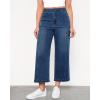 imageGRAPENT Wide Leg Jeans Woman Trendy Cropped High Waisted Front Seam Casual Stretchy Denim Trouser Jeans with PocketsClassic Blue