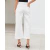 imageGRAPENT Wide Leg Jeans Woman Trendy Cropped High Waisted Front Seam Casual Stretchy Denim Trouser Jeans with PocketsCream White