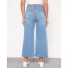 imageGRAPENT Wide Leg Jeans Woman Trendy Cropped High Waisted Front Seam Casual Stretchy Denim Trouser Jeans with PocketsLennox Blue