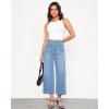 imageGRAPENT Wide Leg Jeans Woman Trendy Cropped High Waisted Front Seam Casual Stretchy Denim Trouser Jeans with PocketsLennox Blue