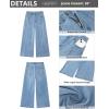 imageGRAPENT Wide Leg Jeans Woman Trendy Cropped High Waisted Front Seam Casual Stretchy Denim Trouser Jeans with PocketsLennox Blue