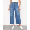 imageGRAPENT Wide Leg Jeans Woman Trendy Cropped High Waisted Front Seam Casual Stretchy Denim Trouser Jeans with PocketsMedium Blue