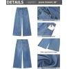 imageGRAPENT Wide Leg Jeans Woman Trendy Cropped High Waisted Front Seam Casual Stretchy Denim Trouser Jeans with PocketsMedium Blue