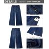 imageGRAPENT Wide Leg Jeans Woman Trendy Cropped High Waisted Front Seam Casual Stretchy Denim Trouser Jeans with PocketsNightfall Blue