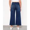 imageGRAPENT Wide Leg Jeans Woman Trendy Cropped High Waisted Front Seam Casual Stretchy Denim Trouser Jeans with PocketsNightfall Blue